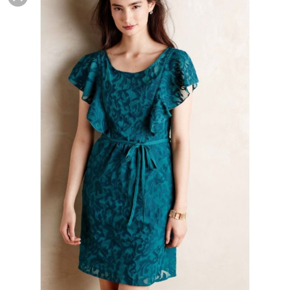 Moulinette Soeurs Fluttered Scrollwork Dress